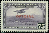 Costa Rica 1934 Mail Plane with overprint "OFICIAL" in red-Stamps-Costa Rica-Mint-StampPhenom