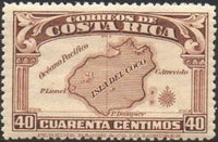 Costa Rica 1936 Map of Cocos Island-Stamps-Costa Rica-Mint-StampPhenom