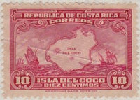 Costa Rica 1936 Map of Cocos Island and Ships of Columbus-Stamps-Costa Rica-Mint-StampPhenom