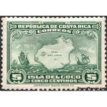 Costa Rica 1936 Map of Cocos Island and Ships of Columbus-Stamps-Costa Rica-Mint-StampPhenom