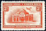 Costa Rica 1938 National Bank Building-Stamps-Costa Rica-Mint-StampPhenom