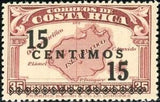 Costa Rica 1940 Map of Cocos Island-overprinted-Stamps-Costa Rica-Mint-StampPhenom