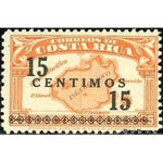 Costa Rica 1940 Map of Cocos Island-overprinted-Stamps-Costa Rica-Mint-StampPhenom