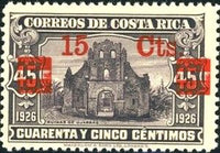 Costa Rica 1940 Ruins of Ujarras surcharged-Stamps-Costa Rica-Mint-StampPhenom