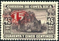 Costa Rica 1940 Ruins of Ujarras surcharged-Stamps-Costa Rica-Mint-StampPhenom