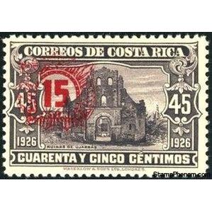 Costa Rica 1940 Ruins of Ujarras surcharged-Stamps-Costa Rica-Mint-StampPhenom