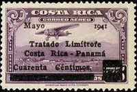 Costa Rica 1941 Mail Plane overprint-Stamps-Costa Rica-Mint-StampPhenom