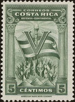 Costa Rica 1942 Torch of Freedom-Stamps-Costa Rica-Mint-StampPhenom