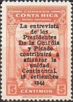 Costa Rica 1944 Torch of Freedom overprint-Stamps-Costa Rica-Mint-StampPhenom