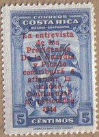 Costa Rica 1944 Torch of Freedom overprint-Stamps-Costa Rica-Mint-StampPhenom