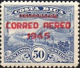 Costa Rica 1945 Landscape and Train with overprint-Stamps-Costa Rica-Mint-StampPhenom