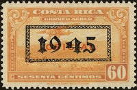 Costa Rica 1945 Mail Plane with overprint "1945" in red or black-Stamps-Costa Rica-Mint-StampPhenom