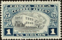 Costa Rica 1946 Hospital San Juan de Dios, San José-Stamps-Costa Rica-Mint-StampPhenom