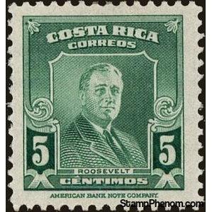 Costa Rica 1947 Franklin D. Roosevelt (1882-1945)-Stamps-Costa Rica-Mint-StampPhenom