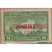 Costa Rica 1947 Map of Cocos Island and Ships of Columbus overprinted-Stamps-Costa Rica-Mint-StampPhenom