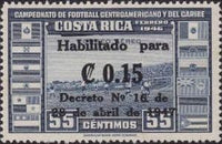 Costa Rica 1947 National Stadium overprinted and surcharged-Stamps-Costa Rica-Mint-StampPhenom