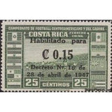 Costa Rica 1947 National Stadium overprinted and surcharged-Stamps-Costa Rica-Mint-StampPhenom