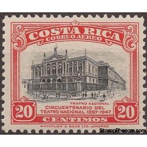 Costa Rica 1948 National Theatre-Stamps-Costa Rica-Mint-StampPhenom