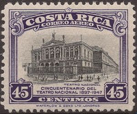 Costa Rica 1948 National Theatre-Stamps-Costa Rica-Mint-StampPhenom