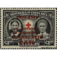 Costa Rica 1949 Florence Nightingale, nurse, Edith Cavell, spy (overprint)-Stamps-Costa Rica-Mint-StampPhenom