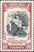 Costa Rica 1950 Coffee Picker-Stamps-Costa Rica-Mint-StampPhenom