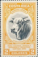 Costa Rica 1950 Stock Bull (Bos primigenius taurus)-Stamps-Costa Rica-Mint-StampPhenom