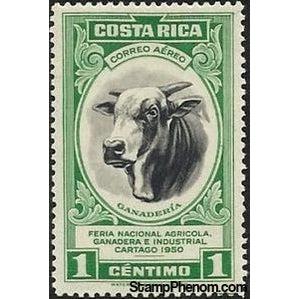 Costa Rica 1950 Stock Bull (Bos primigenius taurus)-Stamps-Costa Rica-Mint-StampPhenom