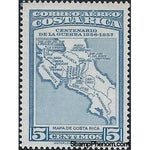 Costa Rica 1957 Map of Costa Rica-Stamps-Costa Rica-Mint-StampPhenom