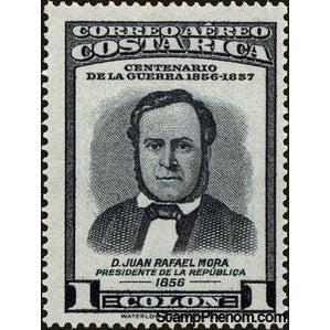 Costa Rica 1957 President Juan Rafael Mora.-Stamps-Costa Rica-Mint-StampPhenom