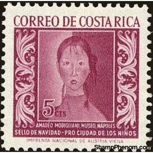 Costa Rica 1959 Girl by Amadeo Modigliani-Stamps-Costa Rica-Mint-StampPhenom