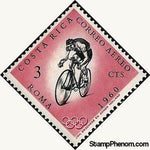 Costa Rica 1960 Bicyclist-Stamps-Costa Rica-Mint-StampPhenom