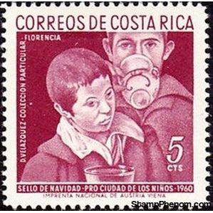 Costa Rica 1960 Boy and man; by D. Velázquez-Stamps-Costa Rica-Mint-StampPhenom