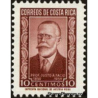 Costa Rica 1960 Justo A. Facio (1860-1932) , writer-Stamps-Costa Rica-Mint-StampPhenom