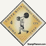 Costa Rica 1960 Weight lifter-Stamps-Costa Rica-Mint-StampPhenom