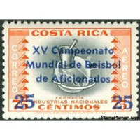 Costa Rica 1961 Baseball Championship Overprint-Stamps-Costa Rica-Mint-StampPhenom