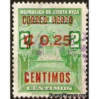 Costa Rica 1962 Revenue Stamp Surcharged in Red-Stamps-Costa Rica-StampPhenom