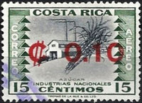 Costa Rica 1962 Sugar surcharged-Stamps-Costa Rica-StampPhenom