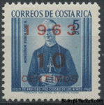 Costa Rica 1963 Rubén Odio H. overprinted and surcharged-Stamps-Costa Rica-Mint-StampPhenom