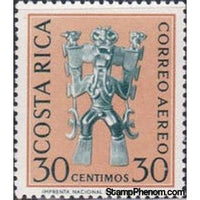 Costa Rica 1964 Crocodile God-Stamps-Costa Rica-Mint-StampPhenom