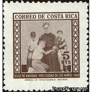 Costa Rica 1964 Priest with boys-Stamps-Costa Rica-Mint-StampPhenom