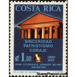 Costa Rica 1965 Curtis-Lee Mansion and Flame from Kennedy Grave, Arlington-Stamps-Costa Rica-Mint-StampPhenom