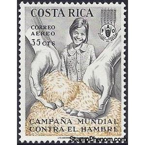 Costa Rica 1965 Girl and Hands Holding Grain-Stamps-Costa Rica-Mint-StampPhenom