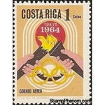 Costa Rica 1965 Hands Holding Torches-Stamps-Costa Rica-Mint-StampPhenom