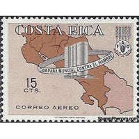 Costa Rica 1965 Map of Costa Rica and Silos-Stamps-Costa Rica-Mint-StampPhenom