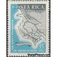 Costa Rica 1965 Map of Guanacaste and Nicoya Peninsula-Stamps-Costa Rica-Mint-StampPhenom