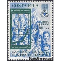 Costa Rica 1965 World Population Chart and Children-Stamps-Costa Rica-Mint-StampPhenom