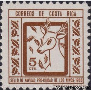 Costa Rica 1966 Deer-Stamps-Costa Rica-Mint-StampPhenom