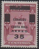 Costa Rica 1967 Revenue Stamps overprinted "CORREOS DE COSTA RICA AEREO"-Stamps-Costa Rica-Mint-StampPhenom