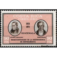 Costa Rica 1971 Antonio Larrazabal and Pedro Molina, Guatemala.-Stamps-Costa Rica-Mint-StampPhenom