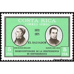 Costa Rica 1971 José Matías Delgado, Manuel José Arce, El Salvador.-Stamps-Costa Rica-Mint-StampPhenom